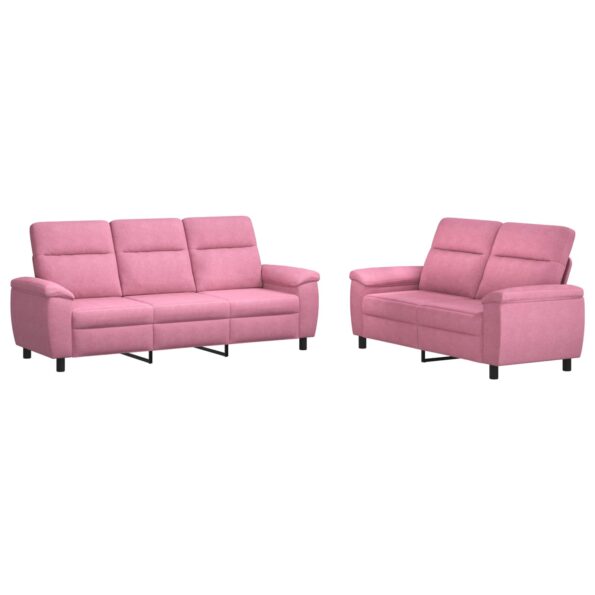 vidaXL Sada pohoviek 2 pcs Ružová Látka – Obrázok 2