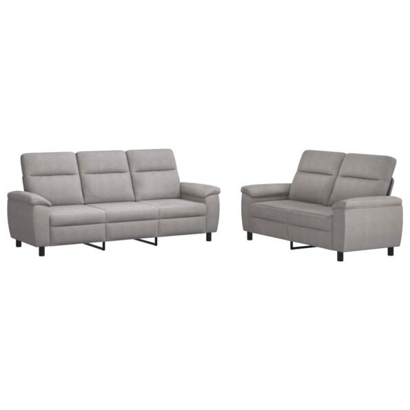 vidaXL Sada pohoviek 2 pcs Oblá šedá Látka – Obrázok 2
