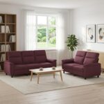 vidaXL Sada pohoviek 2 pcs Fialová Látka