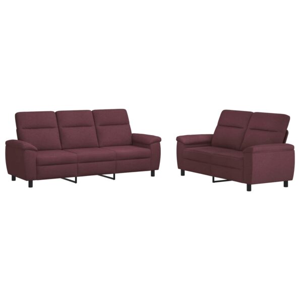 vidaXL Sada pohoviek 2 pcs Fialová Látka – Obrázok 2
