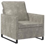 vidaXL Sada pohoviek 2 pcs Svetlosivá Umelý semišový materiál – Obrázok 3