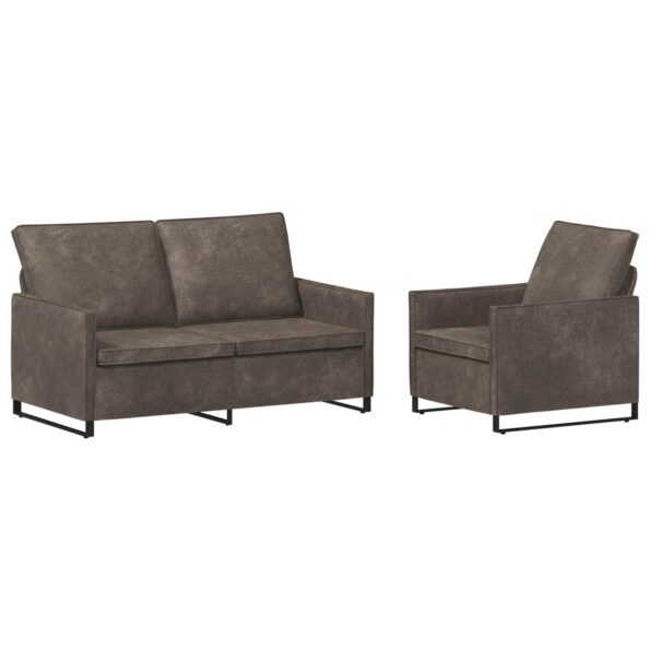 vidaXL Sada pohoviek 2 pcs Tmavosivá Umelý semišový materiál – Obrázok 2