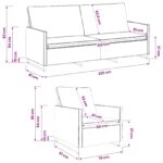 vidaXL Sada pohoviek 2 pcs Hnedá Umelý semišový materiál – Obrázok 8