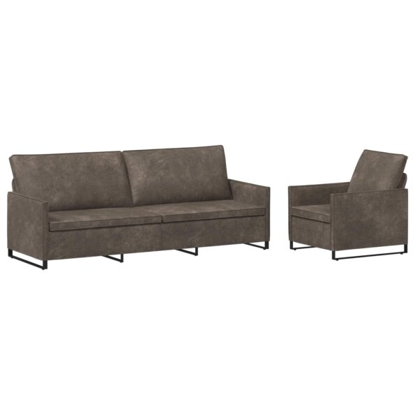 vidaXL Sada pohoviek 2 pcs Tmavosivá Umelý semišový materiál – Obrázok 2