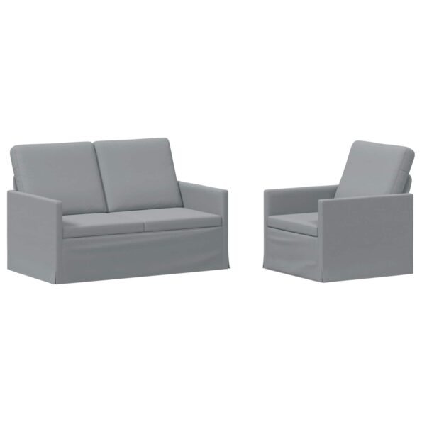 vidaXL Sada pohoviek 2 pcs Svetlosivá Látka – Obrázok 2