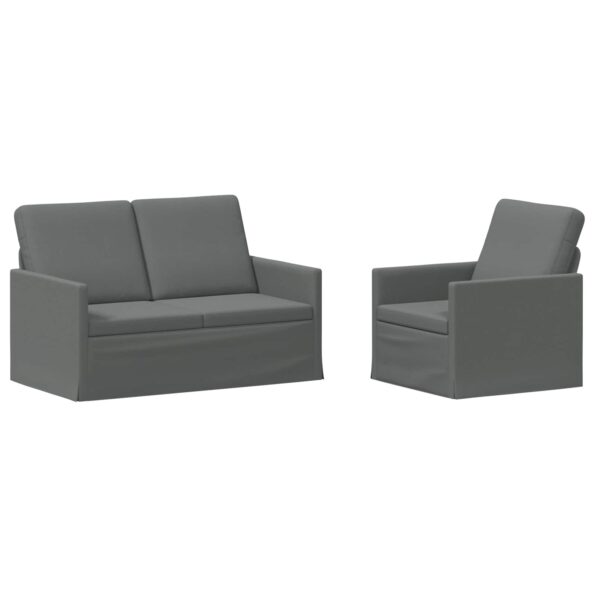 vidaXL Sada pohoviek 2 pcs Tmavosivá Látka – Obrázok 2