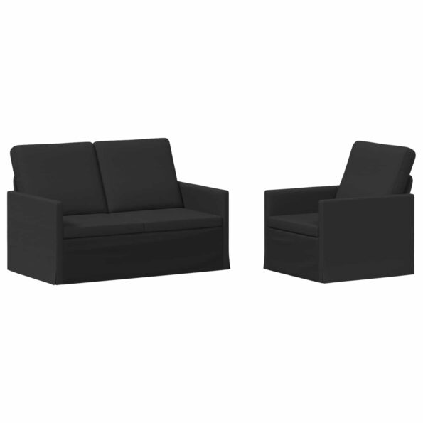 vidaXL Sada pohoviek 2 pcs Čierna Látka – Obrázok 2