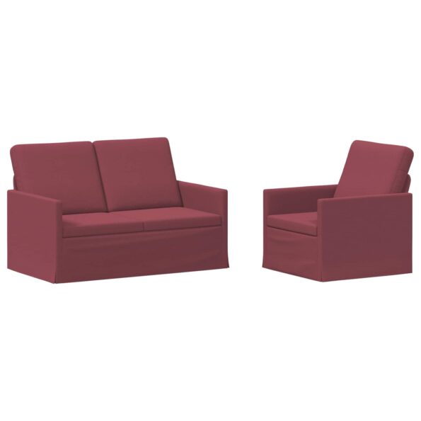 vidaXL Sada pohoviek 2 pcs Víno červené Látka – Obrázok 2