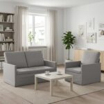 vidaXL Sada pohoviek 2 pcs Oblá šedá Látka