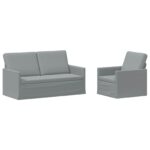 vidaXL Sada pohoviek 2 pcs Svetlosivá Látka – Obrázok 2