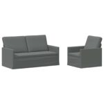 vidaXL Sada pohoviek 2 pcs Tmavosivá Látka – Obrázok 2