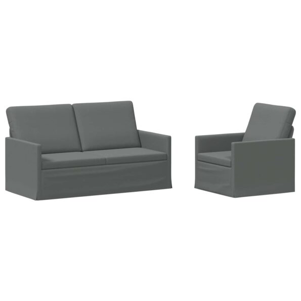 vidaXL Sada pohoviek 2 pcs Tmavosivá Látka – Obrázok 2