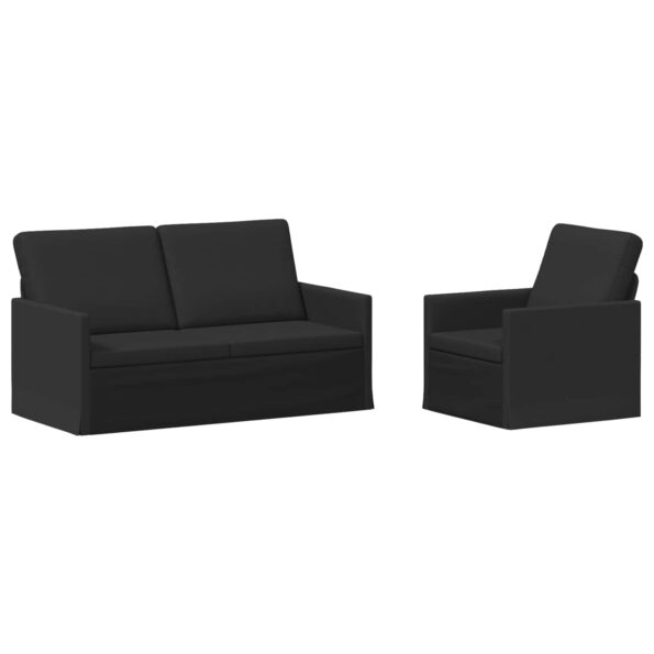 vidaXL Sada pohoviek 2 pcs Čierna Látka – Obrázok 2