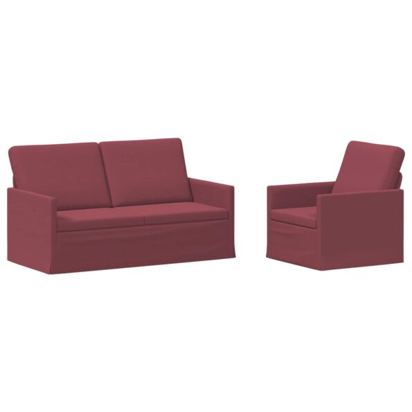 vidaXL Sada pohoviek 2 pcs Víno červené Látka – Obrázok 2