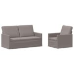 vidaXL Sada pohoviek 2 pcs Sivohnedá Látka – Obrázok 2