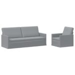vidaXL Sada pohoviek 2 pcs Svetlosivá Látka – Obrázok 2