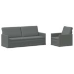 vidaXL Sada pohoviek 2 pcs Tmavosivá Látka – Obrázok 2