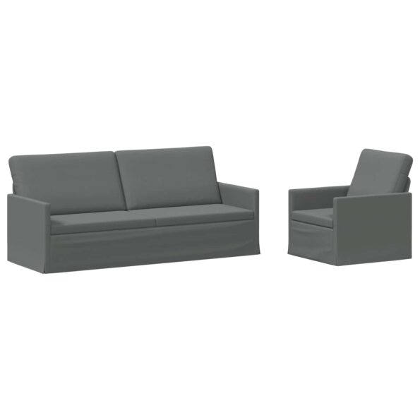 vidaXL Sada pohoviek 2 pcs Tmavosivá Látka – Obrázok 2