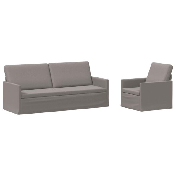 vidaXL Sada pohoviek 2 pcs Sivohnedá Látka – Obrázok 2
