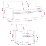 vidaXL Sada pohoviek 2 pcs Modrá Látka – Obrázok 8