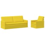 vidaXL Sada pohoviek 2 pcs Svetložltá Látka – Obrázok 2