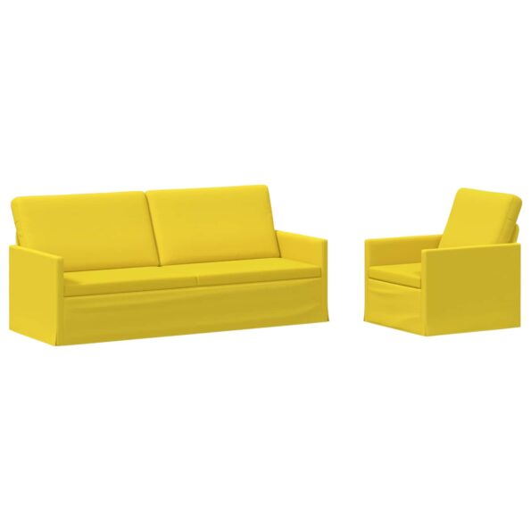 vidaXL Sada pohoviek 2 pcs Svetložltá Látka – Obrázok 2
