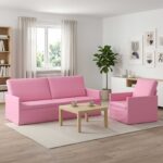 vidaXL Sada pohoviek 2 pcs Ružová Látka