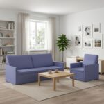 vidaXL Sada pohoviek 2 pcs Modrá džínovina Látka