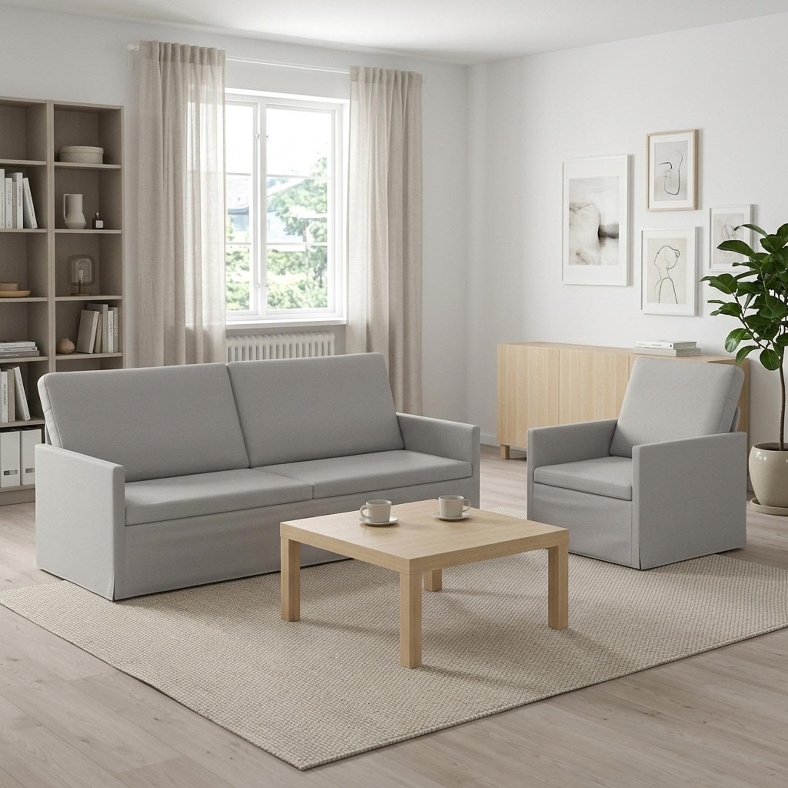 3433175_1.jpg vidaXL Sada pohoviek 2 pcs Oblá šedá Látka – Obrázok 1