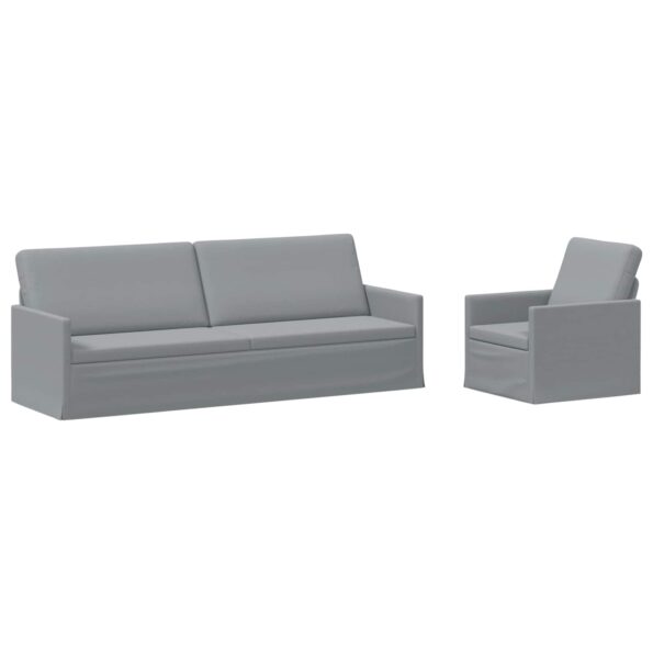 vidaXL Sada pohoviek 2 pcs Svetlosivá Látka – Obrázok 2