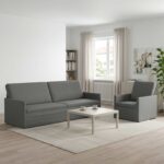 vidaXL Sada pohoviek 2 pcs Tmavosivá Látka