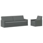 vidaXL Sada pohoviek 2 pcs Tmavosivá Látka – Obrázok 2