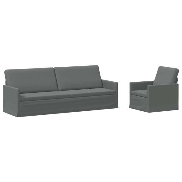 vidaXL Sada pohoviek 2 pcs Tmavosivá Látka – Obrázok 2