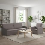 vidaXL Sada pohoviek 2 pcs Sivohnedá Látka