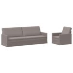 vidaXL Sada pohoviek 2 pcs Sivohnedá Látka – Obrázok 2
