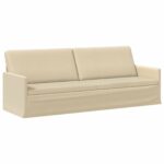 vidaXL Sada pohoviek 2 pcs Krémová Látka – Obrázok 4