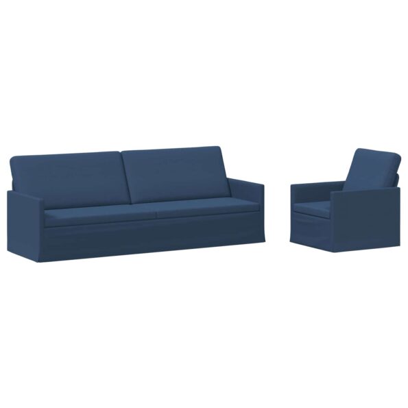 vidaXL Sada pohoviek 2 pcs Modrá Látka – Obrázok 2