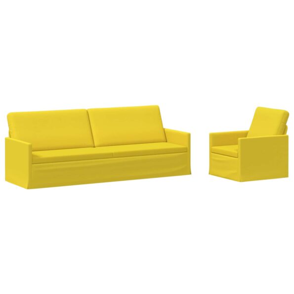 vidaXL Sada pohoviek 2 pcs Svetložltá Látka – Obrázok 2