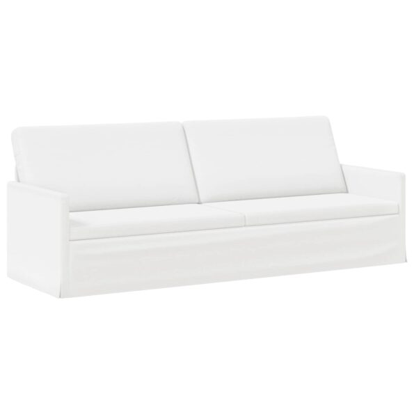 vidaXL Sada pohoviek 2 pcs Biela Látka – Obrázok 4