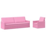 vidaXL Sada pohoviek 2 pcs Ružová Látka – Obrázok 2