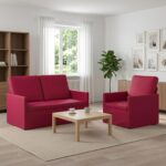 vidaXL Sada pohoviek 2 pcs Víno červené Zamat