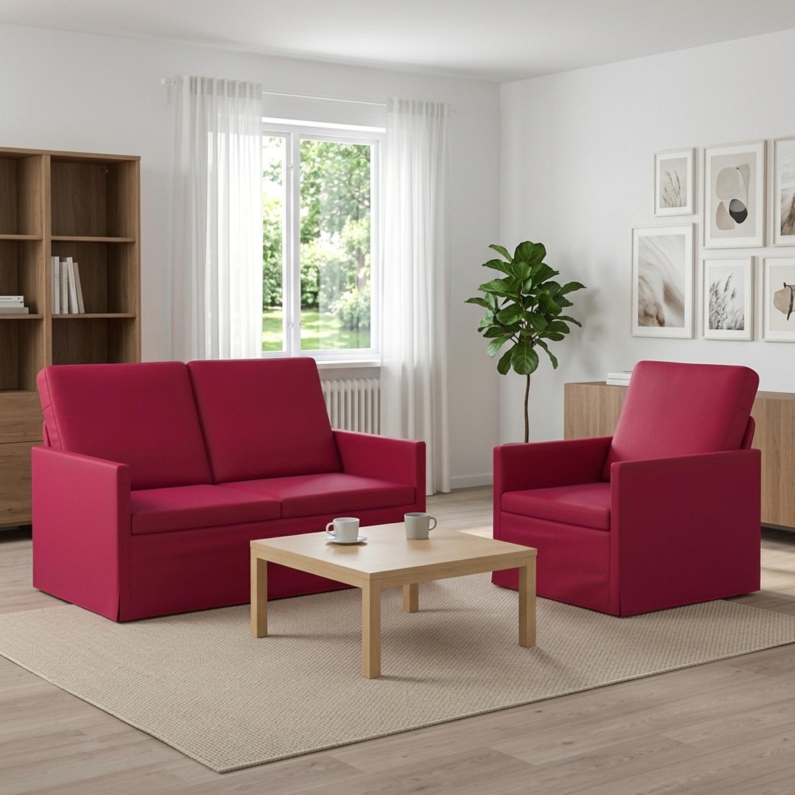 3433195_1.jpg vidaXL Sada pohoviek 2 pcs Víno červené Zamat – Obrázok 1