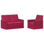 vidaXL Sada pohoviek 2 pcs Víno červené Zamat – Obrázok 2