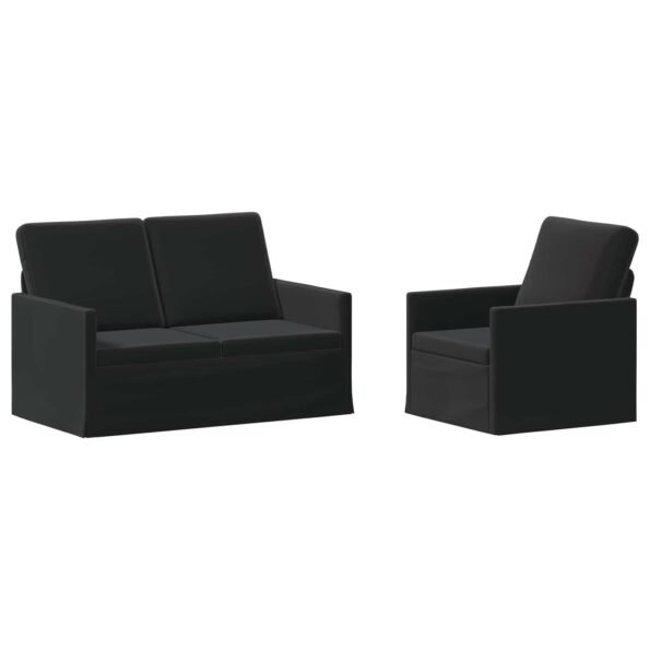 vidaXL Sada pohoviek 2 pcs Čierna Zamat – Obrázok 2