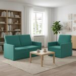 vidaXL Sada pohoviek 2 pcs Tyrkysová Zamat