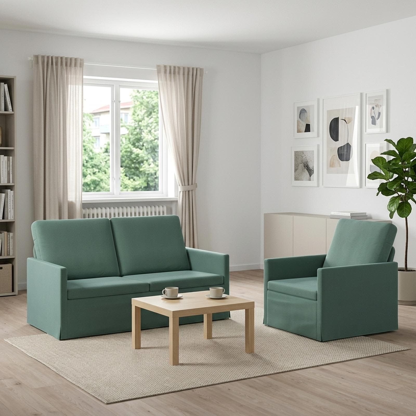 3433201_1.jpg vidaXL Sada pohoviek 2 pcs Morská zelená Zamat – Obrázok 1