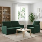 vidaXL Sada pohoviek 2 pcs Tmavozelená Zamat