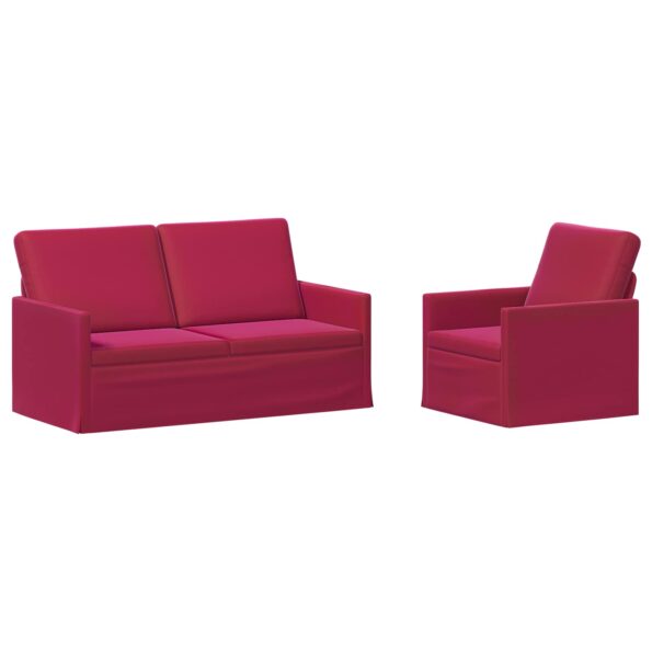 vidaXL Sada pohoviek 2 pcs Víno červené Zamat – Obrázok 2
