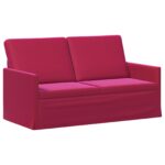 vidaXL Sada pohoviek 2 pcs Víno červené Zamat – Obrázok 4