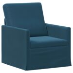 vidaXL Sada pohoviek 2 pcs Modrá Zamat – Obrázok 3